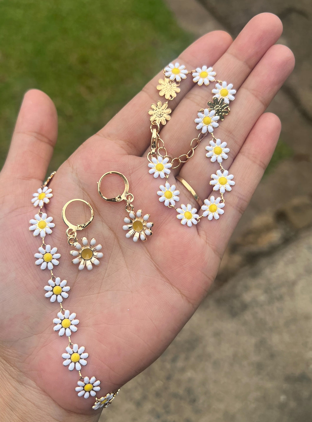 Cute daisy jewelry set